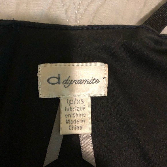 Navy blue dress with leather accent - Picture 4 of 5